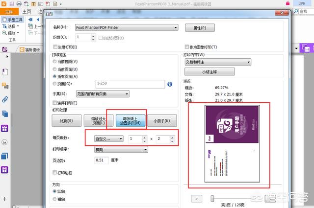 如何把兩頁P(yáng)DF顯示在一頁上面，謝謝？